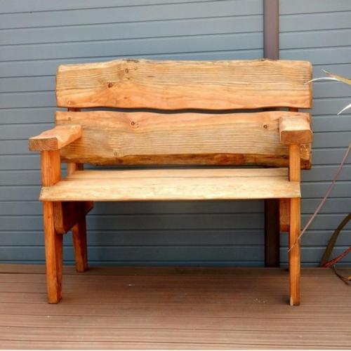 Image for Waney Bench Larch 2ft - No Arms