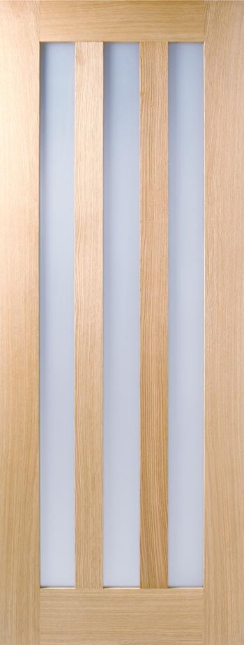 Image for 78X30 OAK UTAH INTERIOR DOOR 3L WITH CLEAR GLASS PREFINISHED