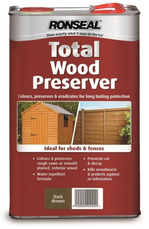 Image for Ronseal - Total Wood Preserver D.Brown - 5 Litre