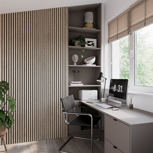 Image for Slatted Wall Panel Natural Oak 2400mm x 600mm