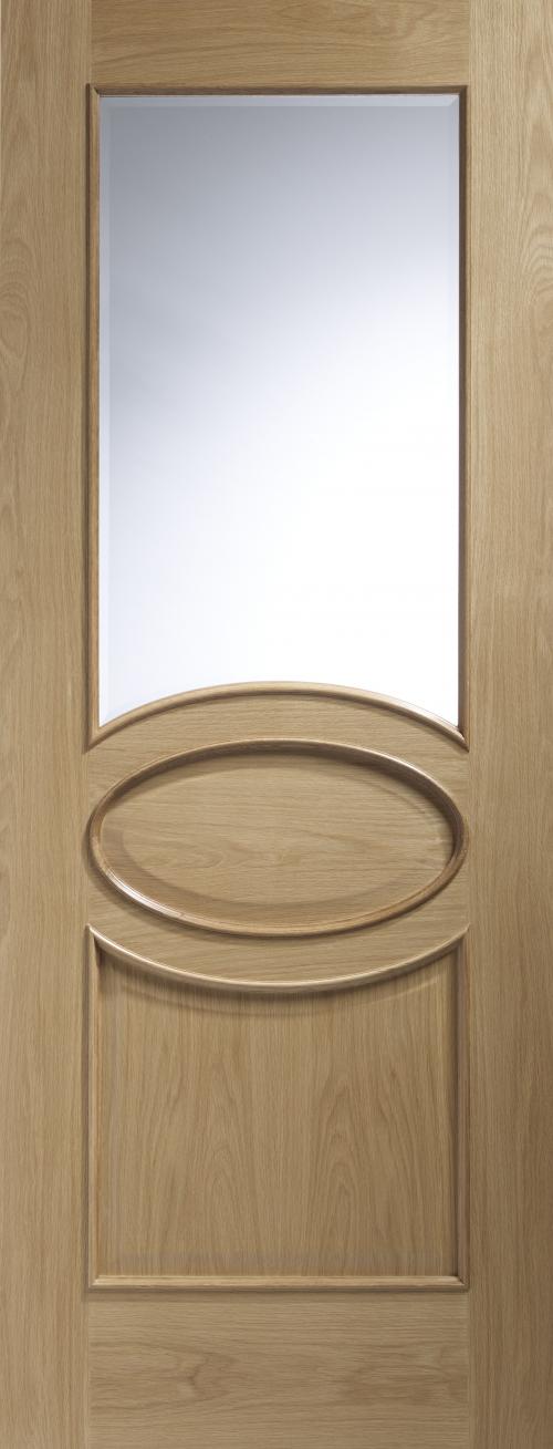 Image for Oak Door Calabria Glazed Clear Glass 1981 x 762 x 35mm (30