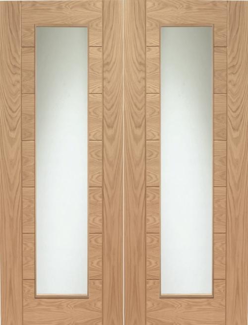 Image for Internal Oak Palermo Pair with Clear Glass 42