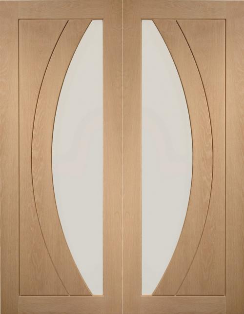 Image for Internal Oak Salerno Pair with Clear Flat Glass 54
