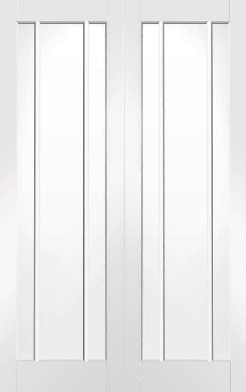 Image for White Primed Door Worcester Pair Clear Glass 1981 x 1168 x 40mm (46