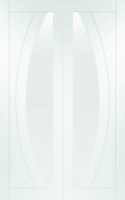 Image for Internal White Primed Salerno Door Pair with Clear Glass 48