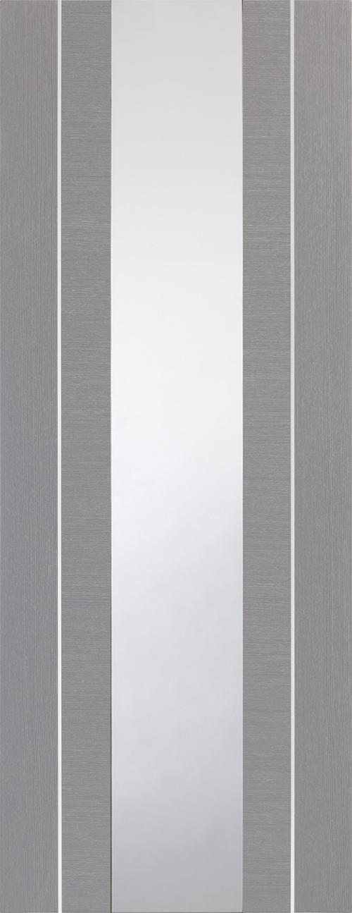 Image for Pre-Finished Light Grey Door Forli with Clear Glass 1981 x 686 x 35mm ( 27