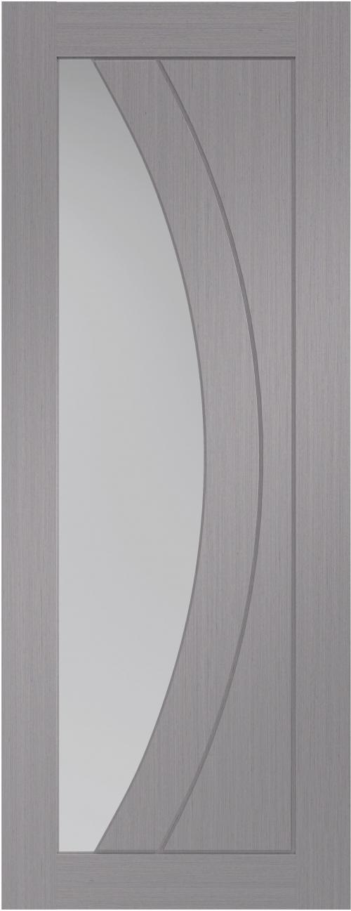 Image for Internal Light Grey Door Pre-Finished Salerno with Clear Glass 1981 x 686 x 35mm (27