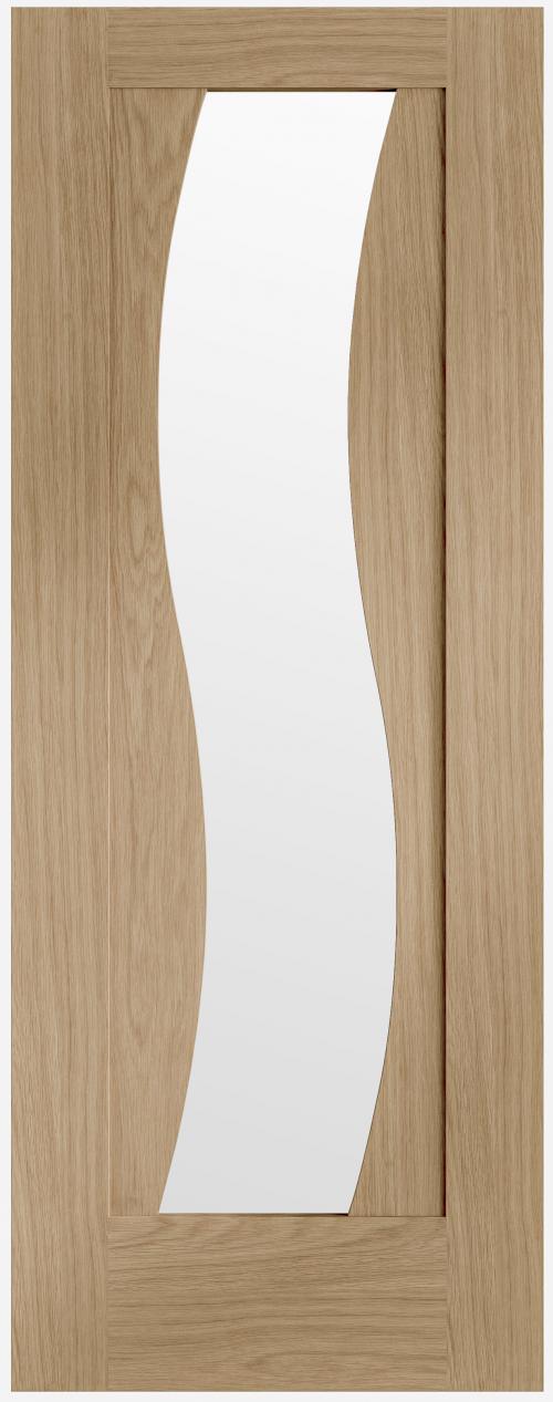 Image for Internal Oak Door Pre-Finished Florence with Clear Glass 1981 x 686 x 35mm ( 27